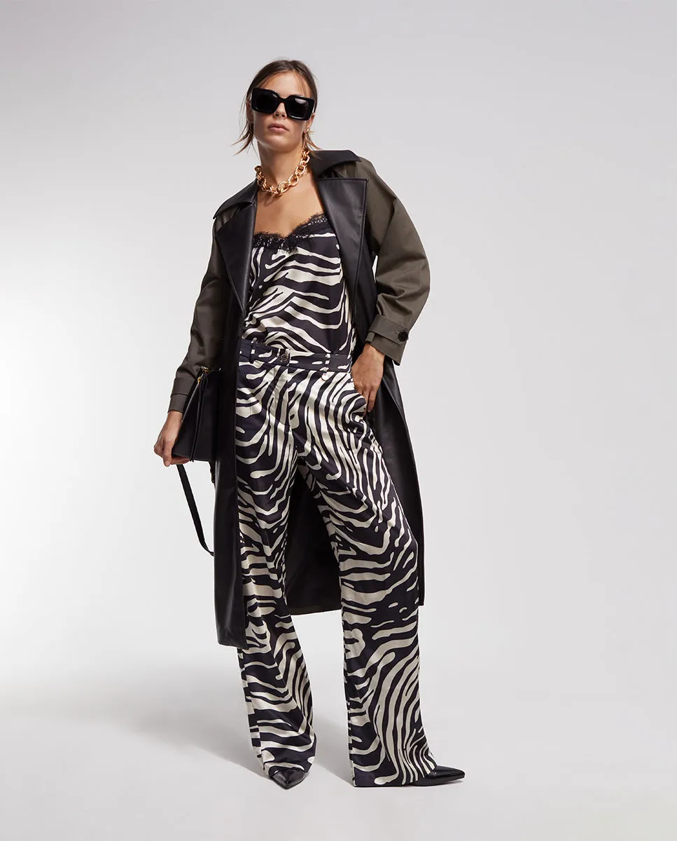 Zebra palazzo trousers