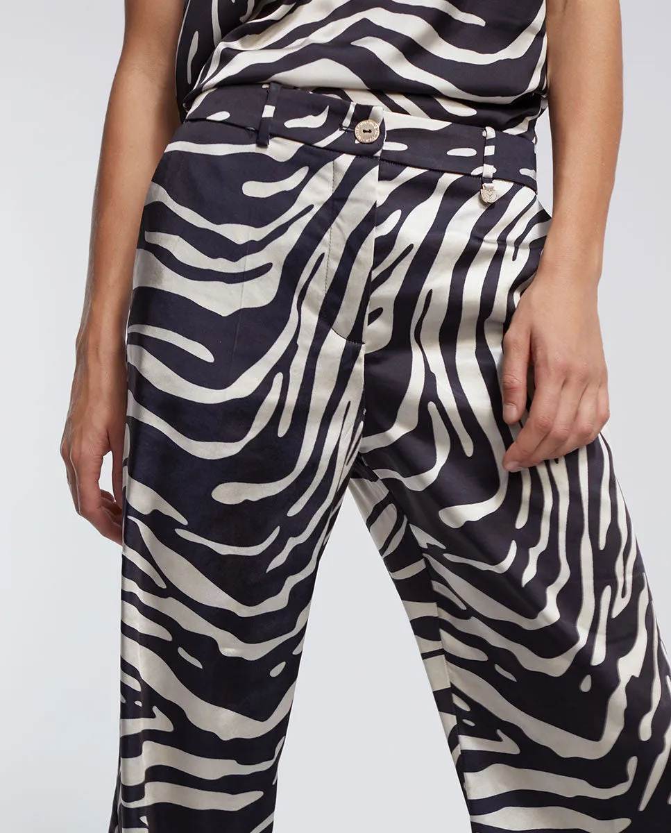 Zebra palazzo trousers