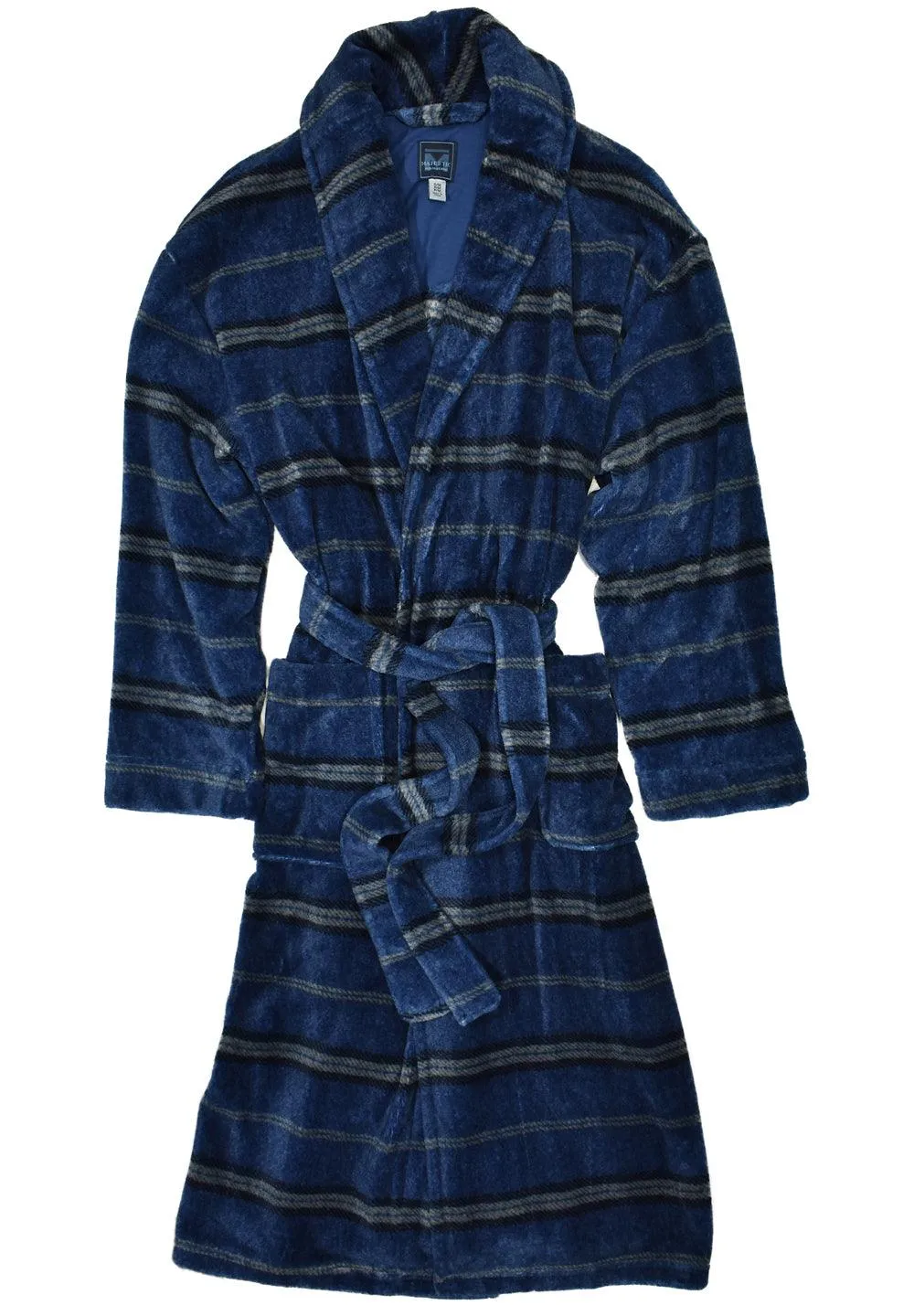 ZM416 Indigo Plaid Plush Robe